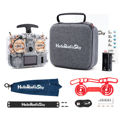 HelloRadio V14 Radio Controller with Clear Case (ELRS / M2)