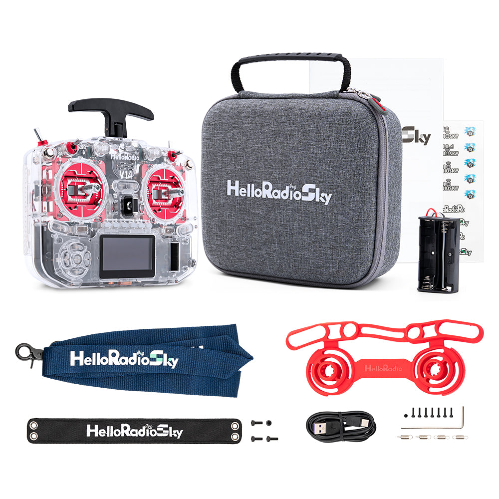 HelloRadio V14 Radio Controller with Clear Case (ELRS / M2)
